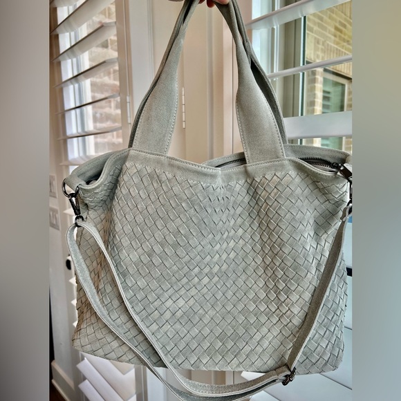 Loowie Handbags - Chic Gray Woven Loowie Bag